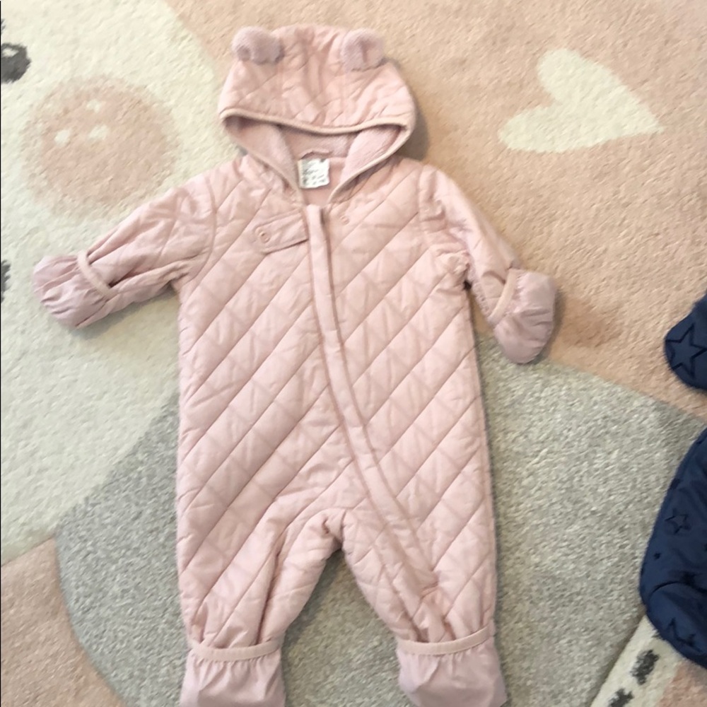 2 Cozy Onesies/Winter Snowsuits, 3M to 6M